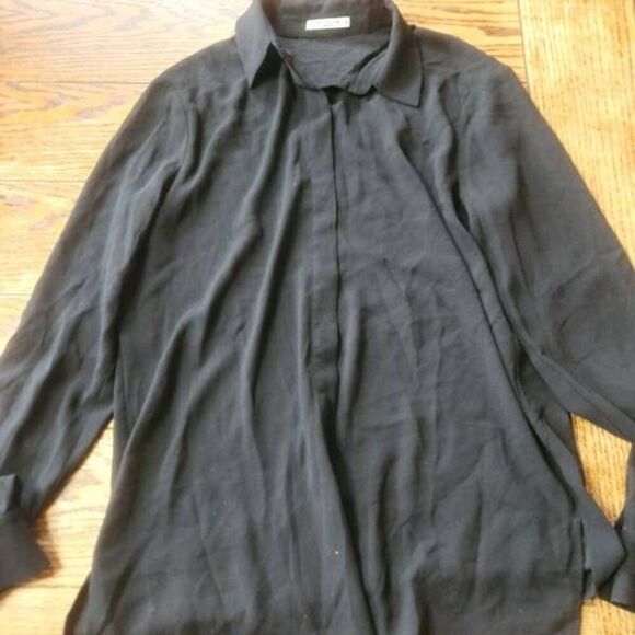 MM. LAFLEUR The Blake Button Up Shirt in Black sz 6 - Picture 2 of 5